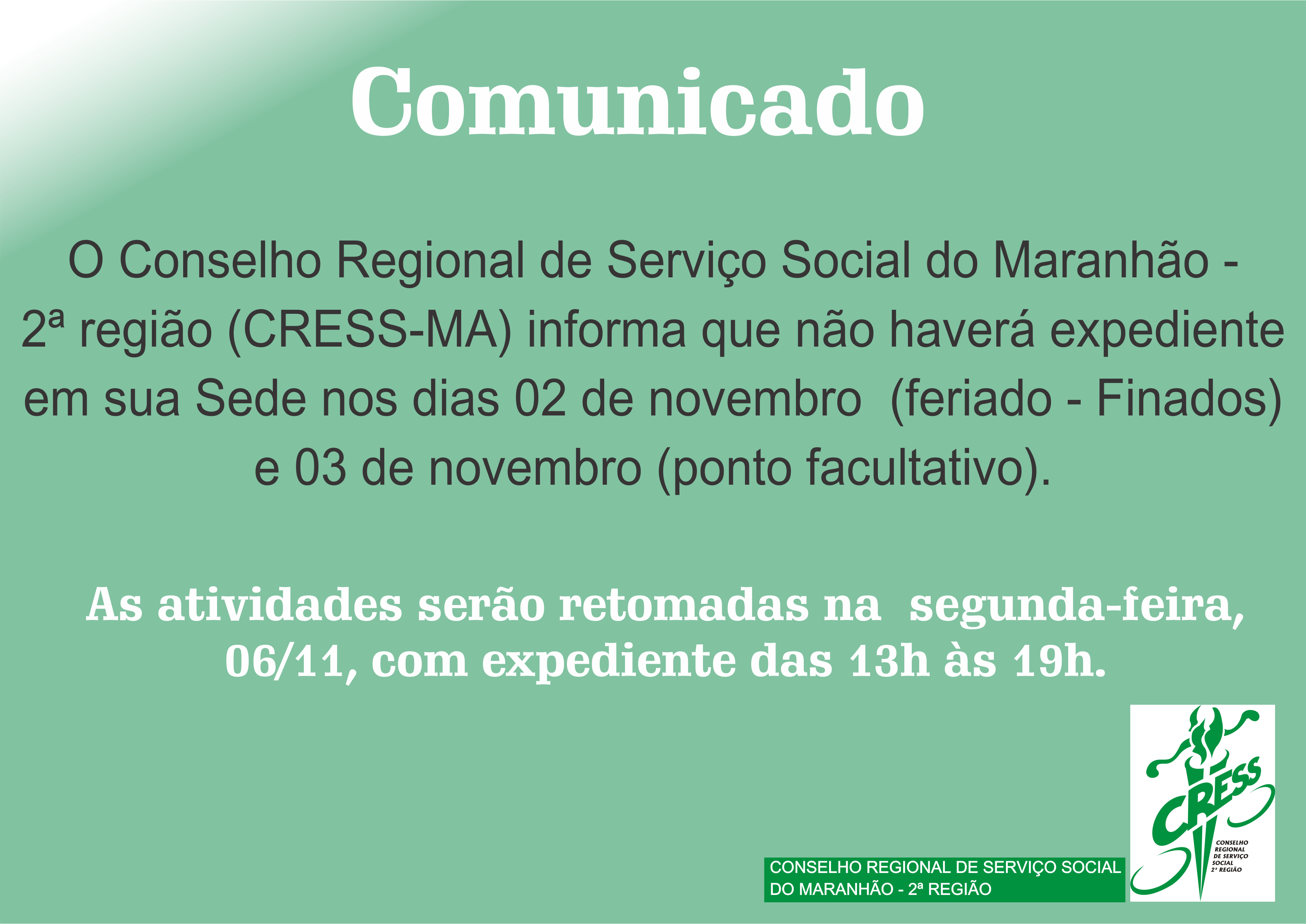 Comunicado Feriado