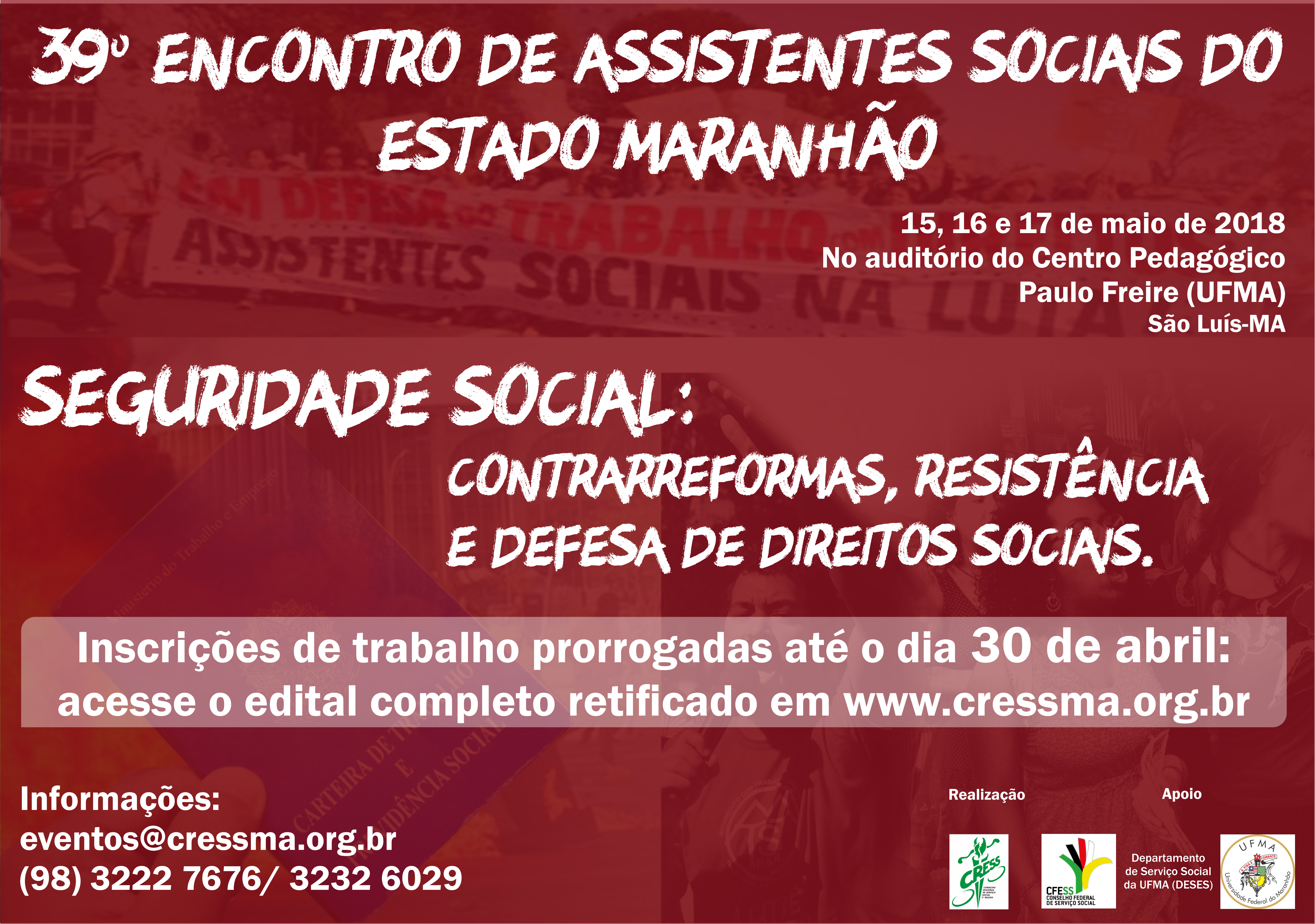 Inscrições prorrogadas - 39 Encontro de AS