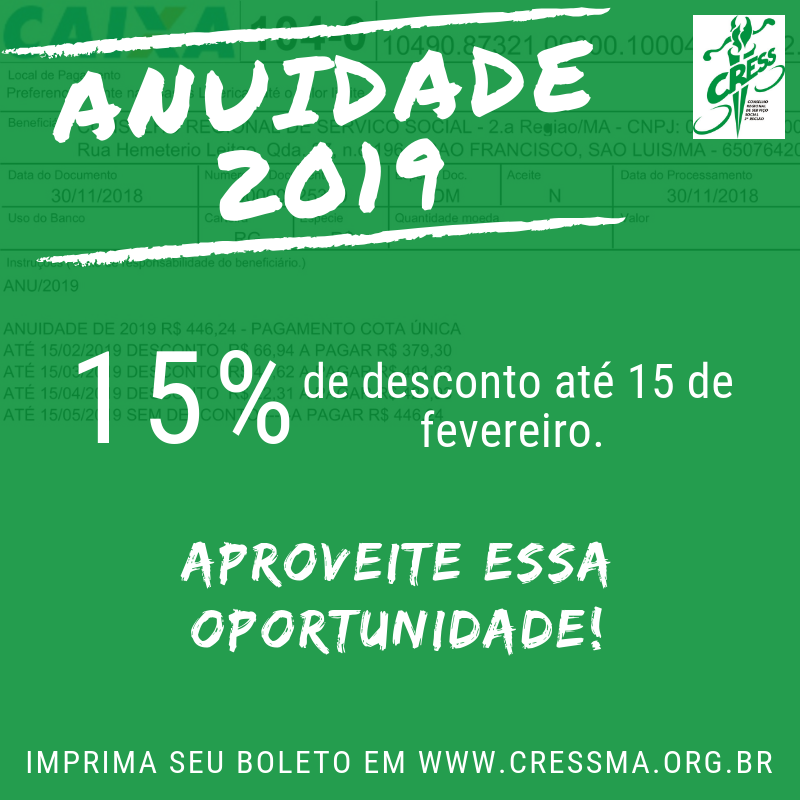 desconto 15% anuidade