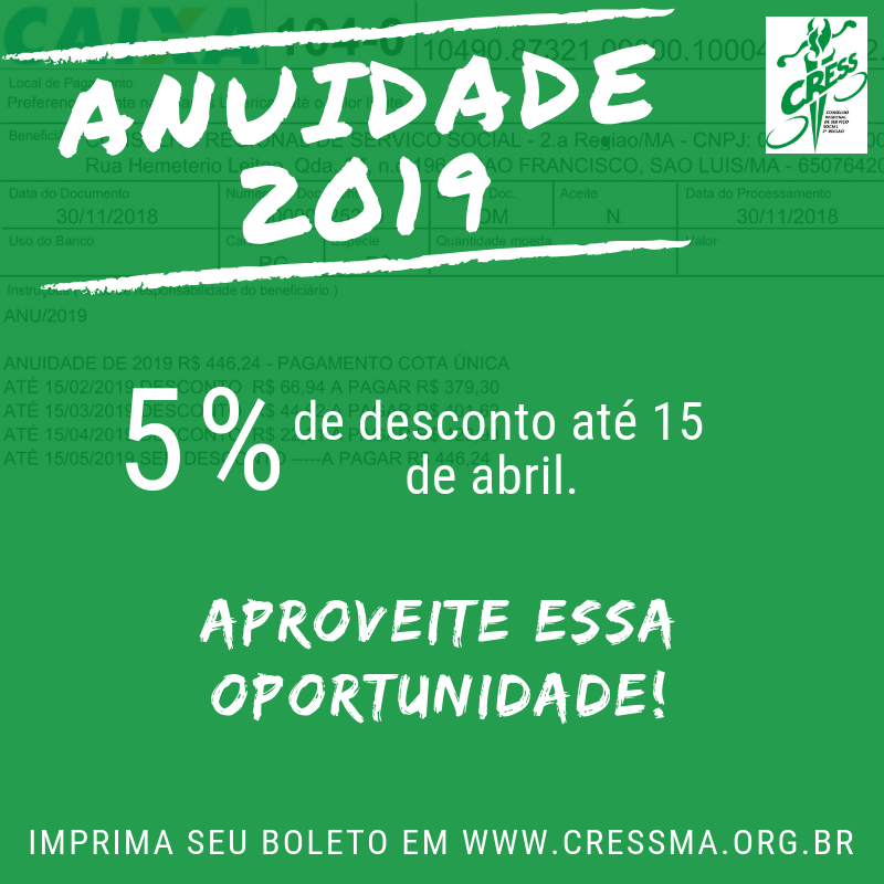 5% de desconto anuidade