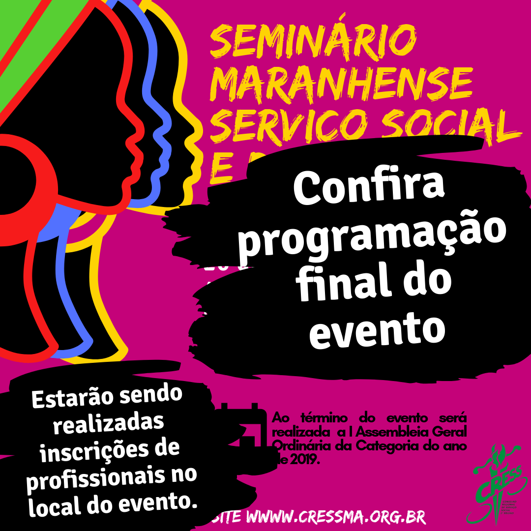 Programação final do Seminário Maranhense SS e Direitos Humanos