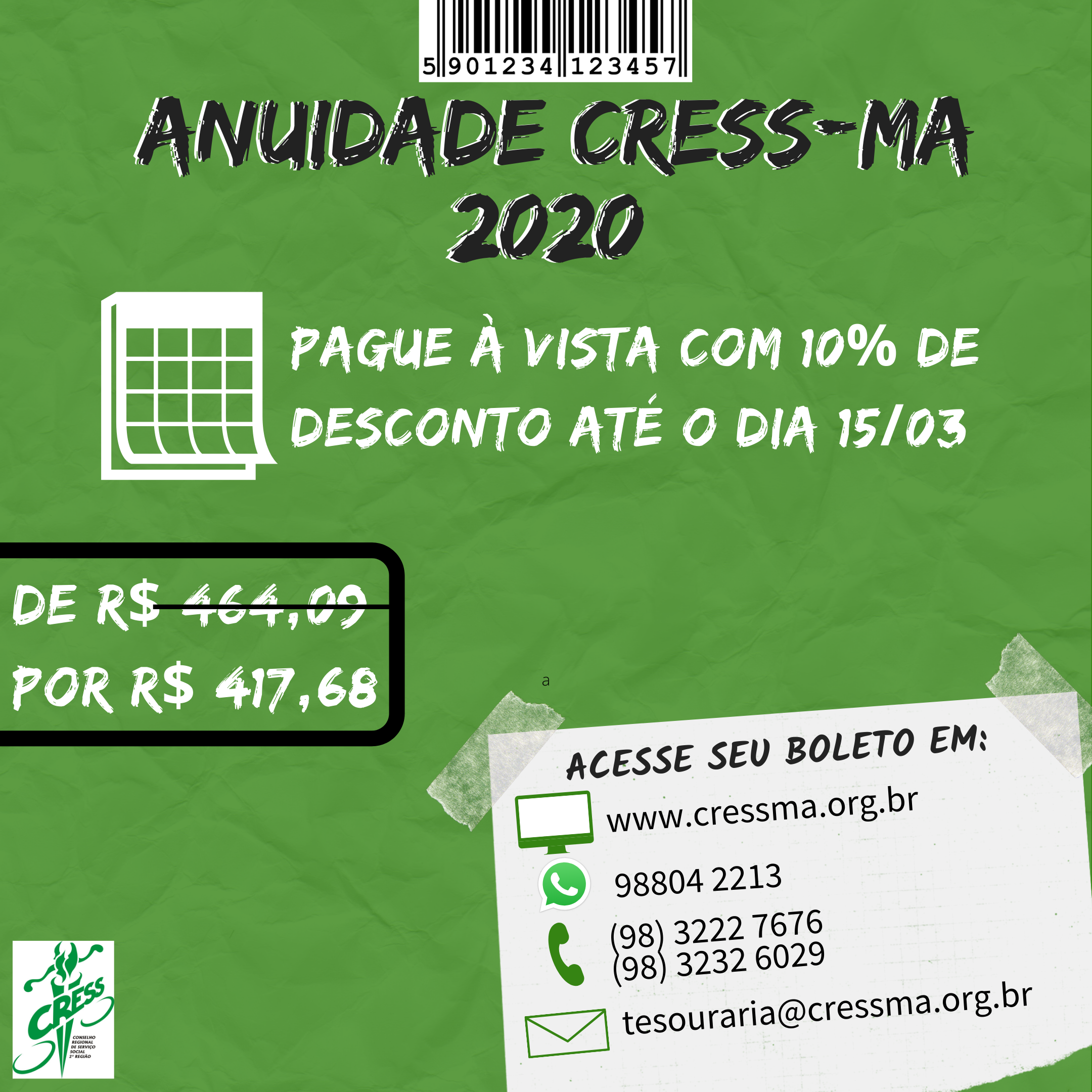 Anuidade 2020 - 10% de desconto