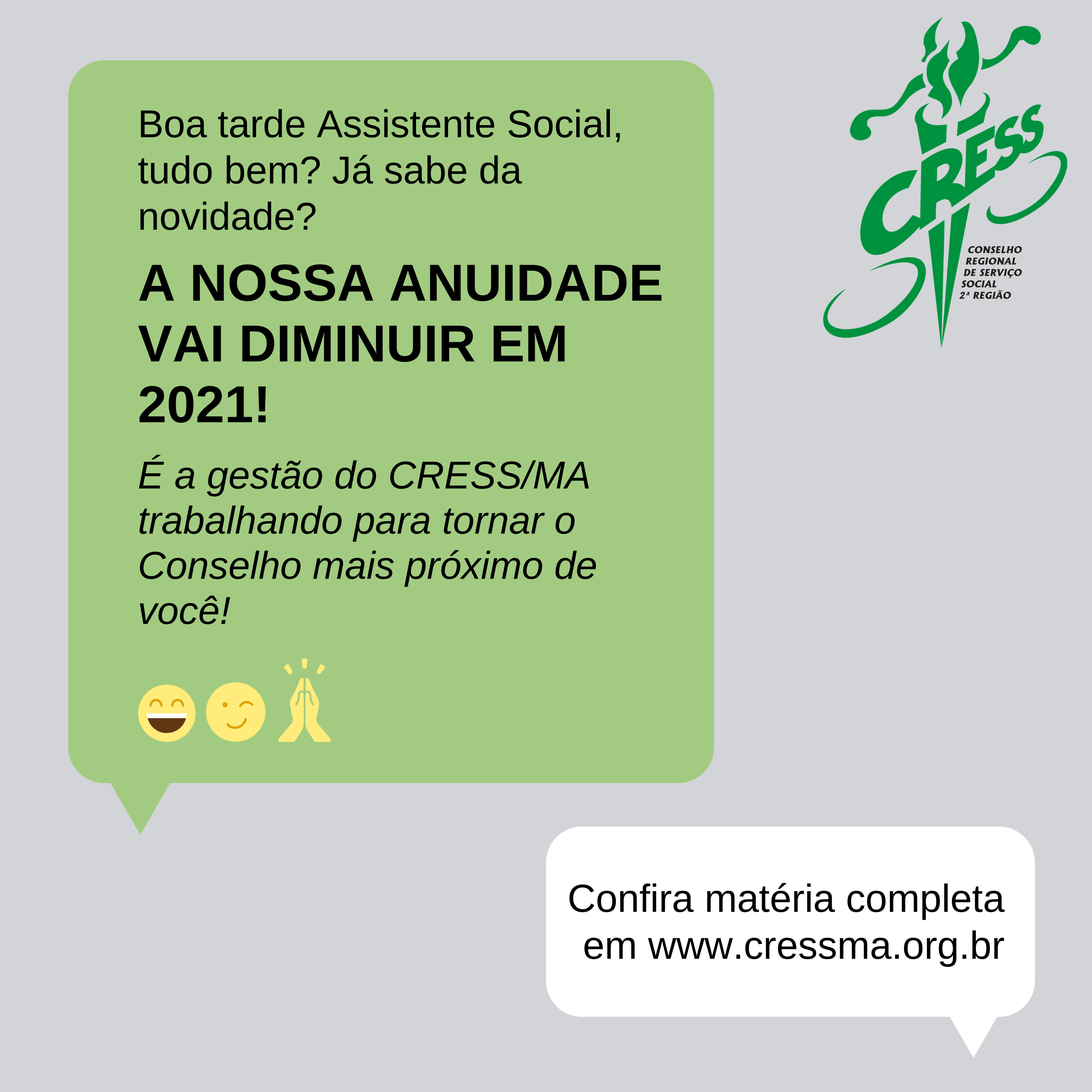 Anuidade 2021 vai dimuir alteração