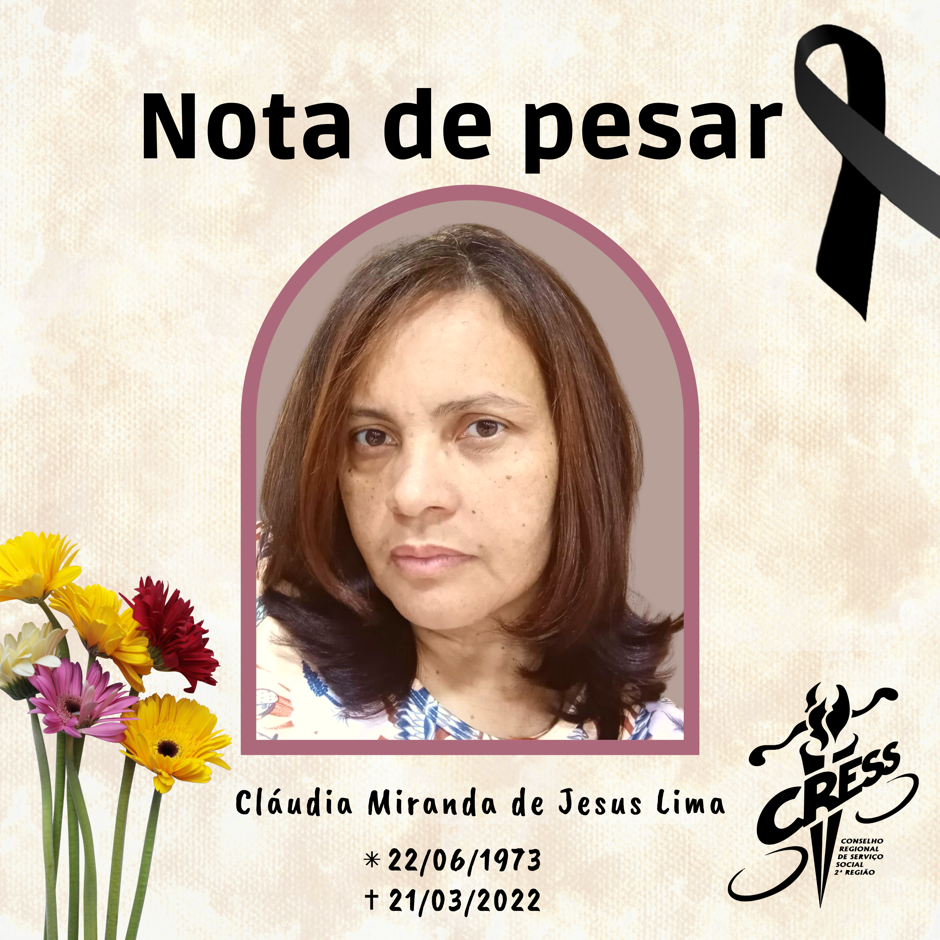 Nota de pesar - Claudia Miranda