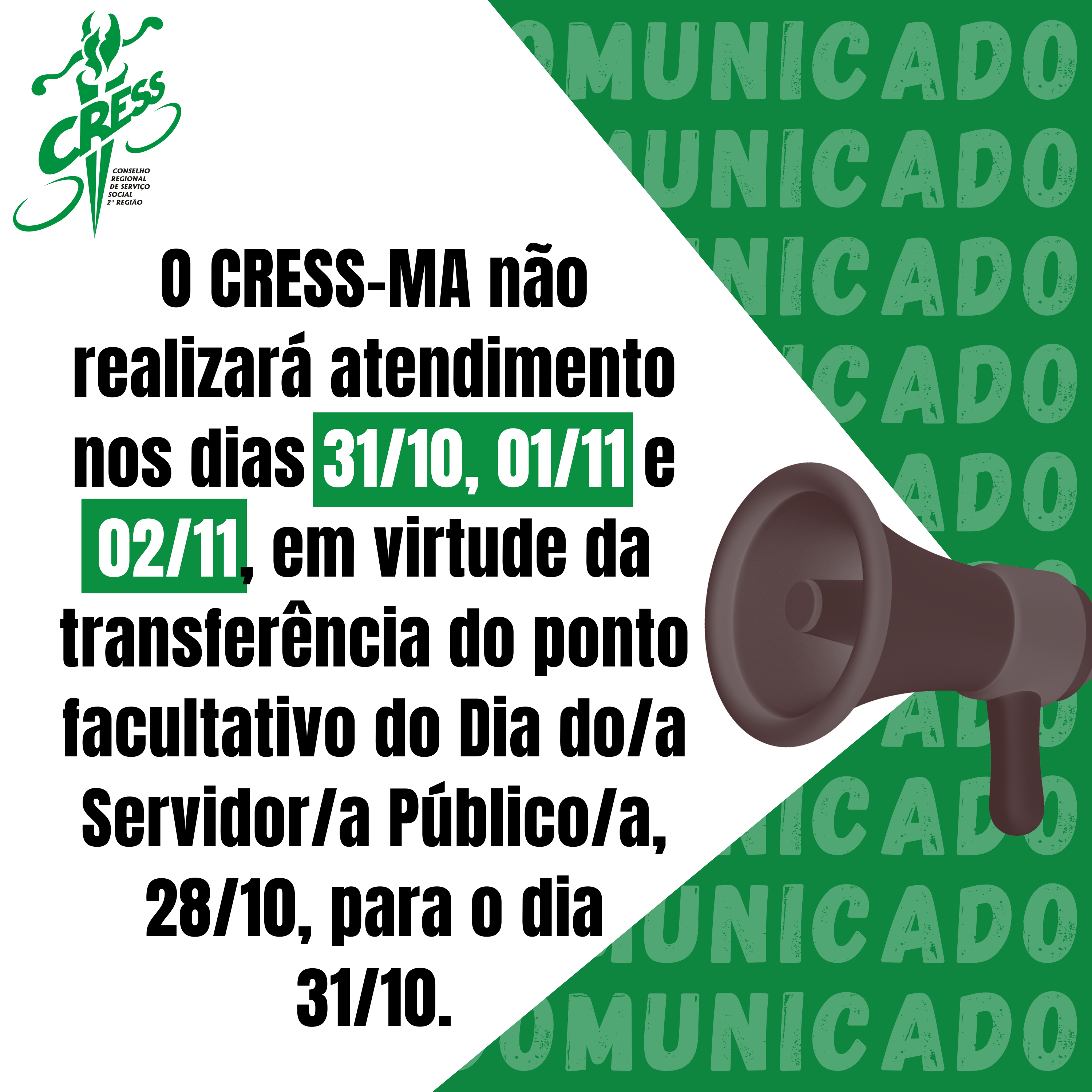 COMUNICADO Dia do Servidor Publico