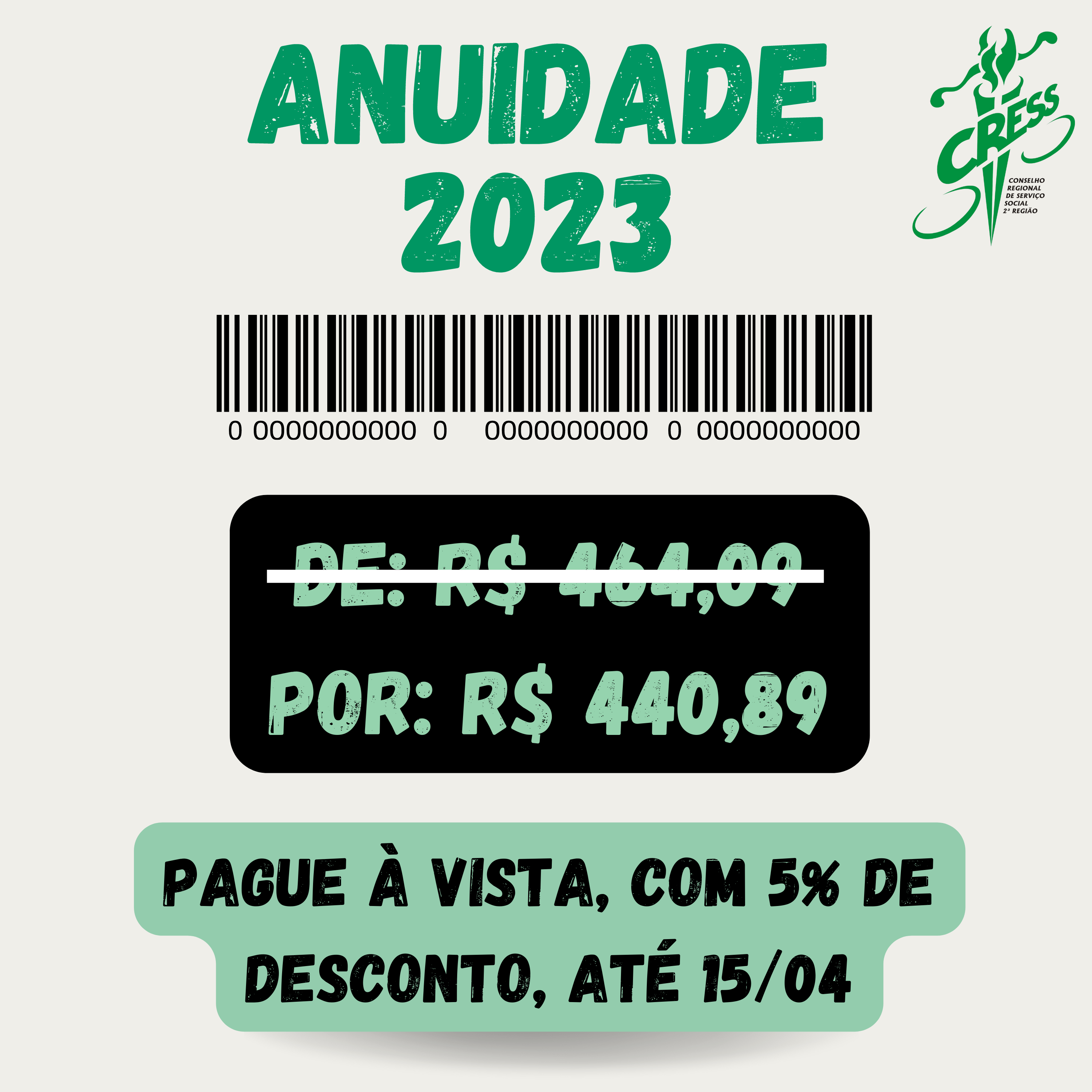 ANUIDADE 2023 - 5% de desconto