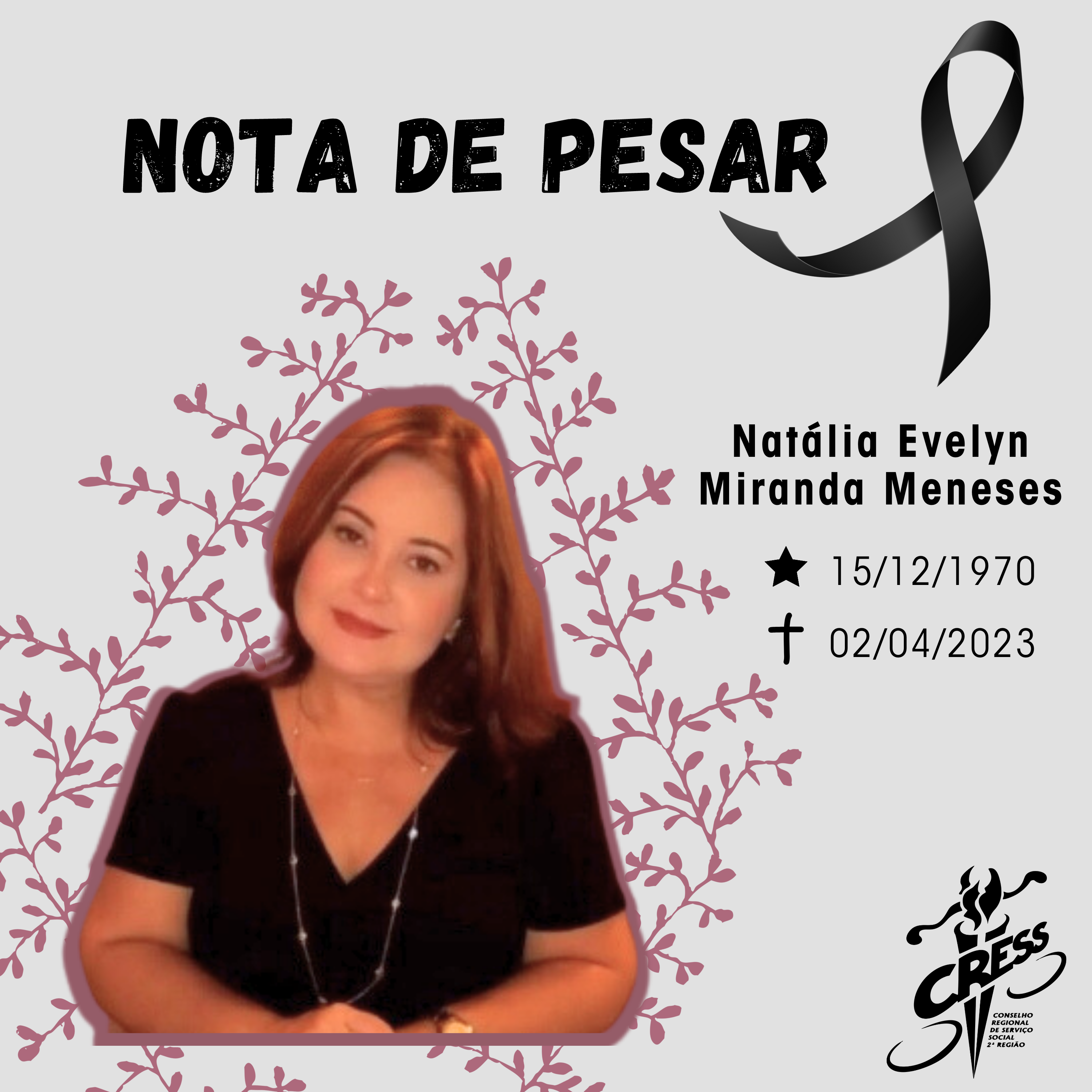 Nota de pesar - Natália Evelyn