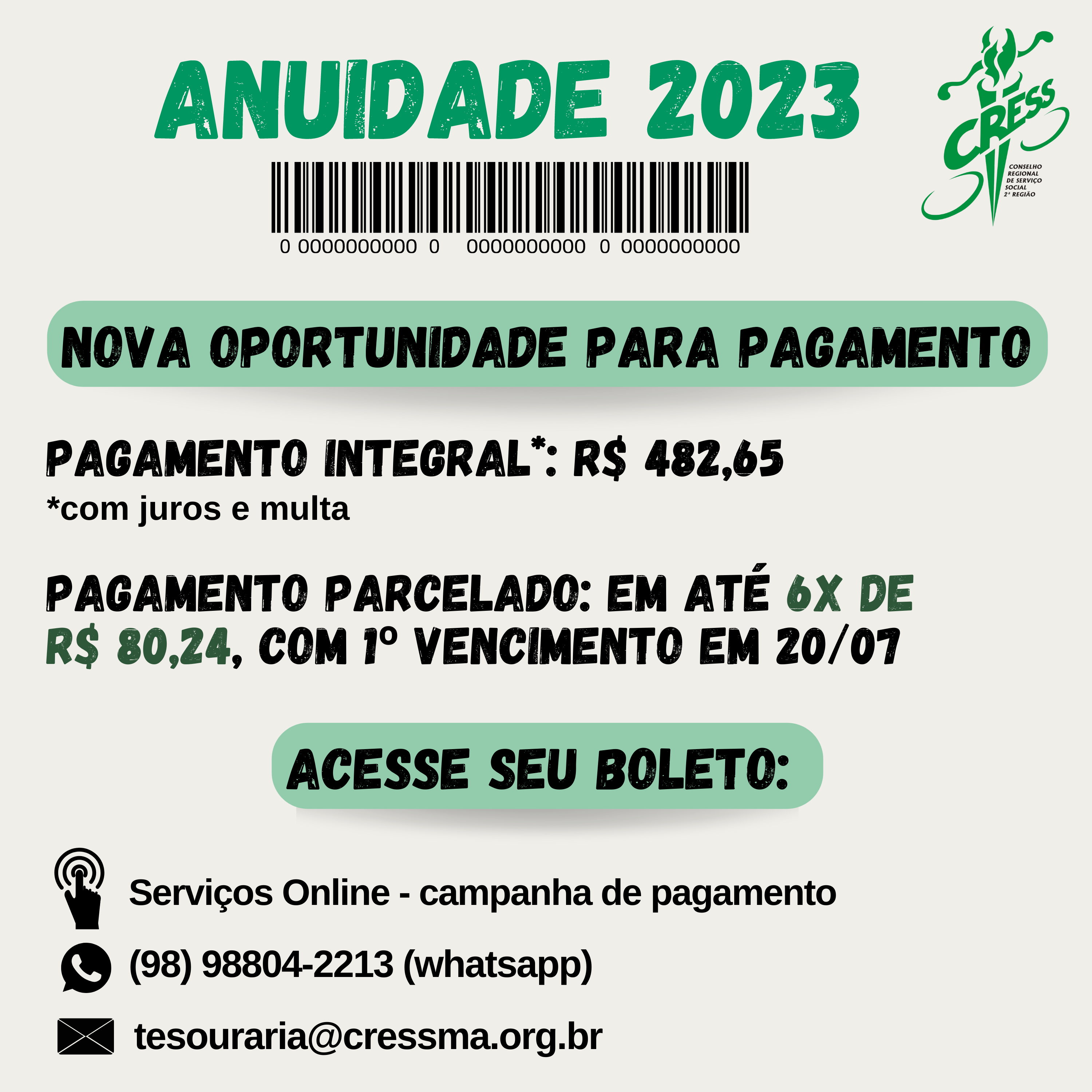 ANUIDADE 2023 recobrança