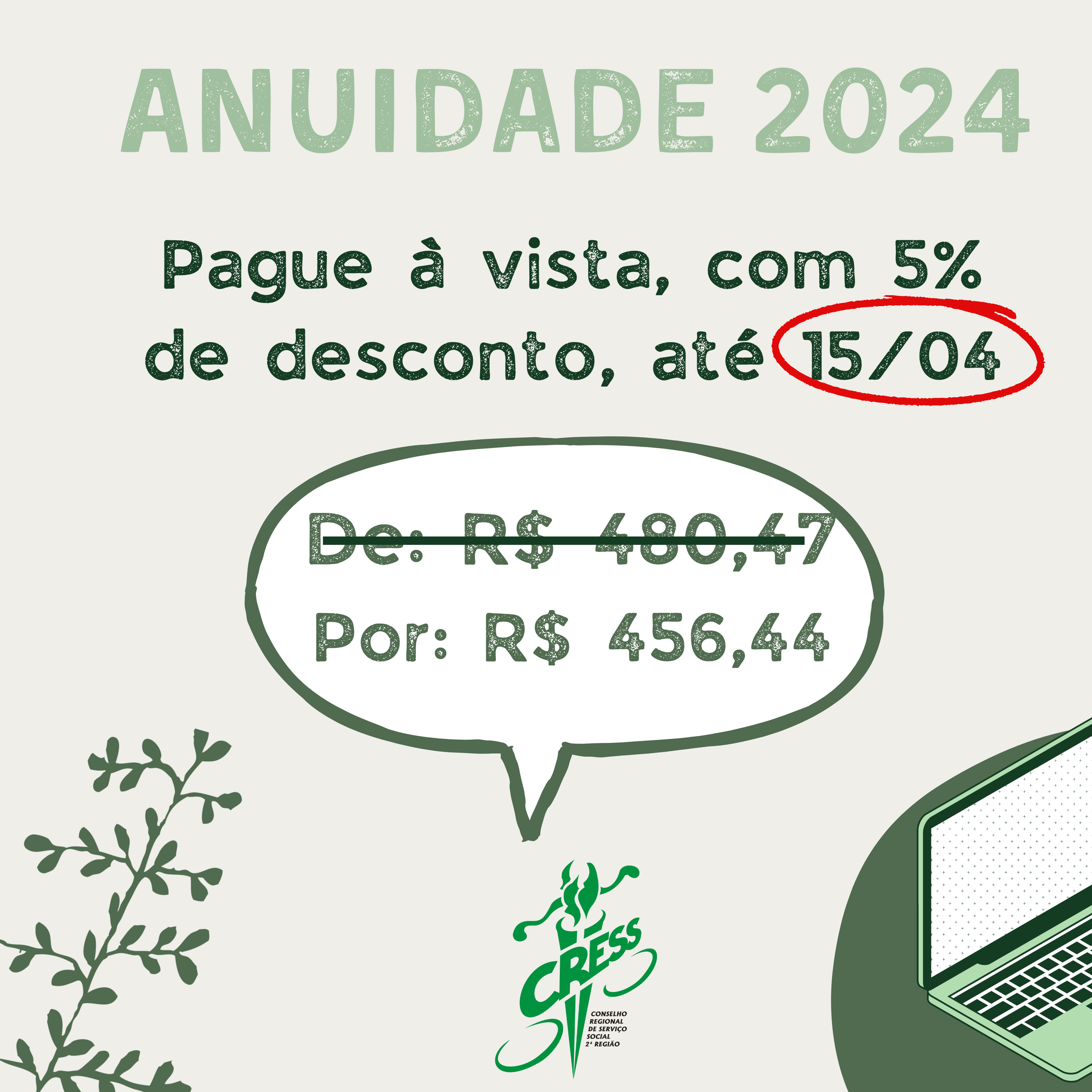 Anuidade 5% desconto