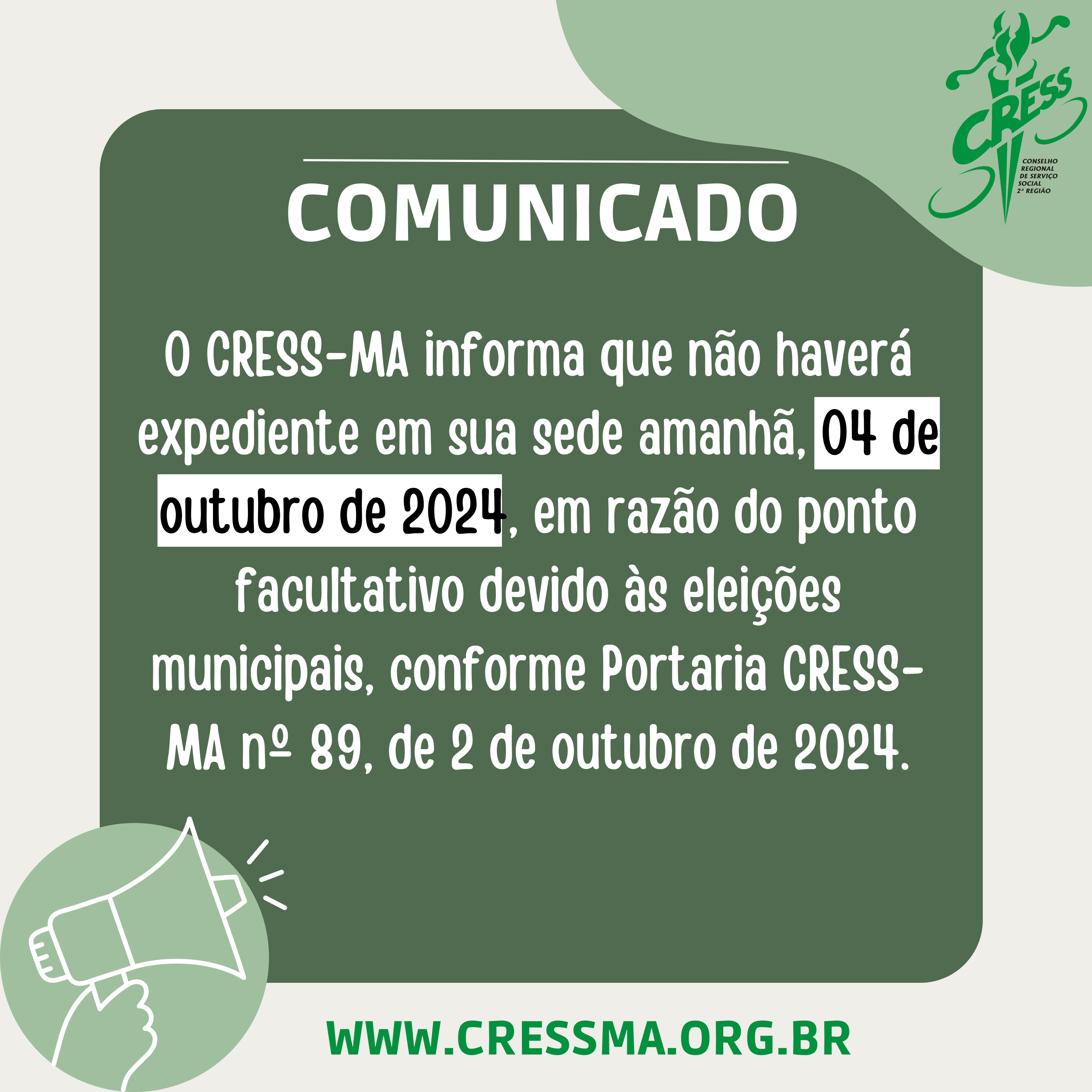 COMUNICADO de expediente eleições 2024