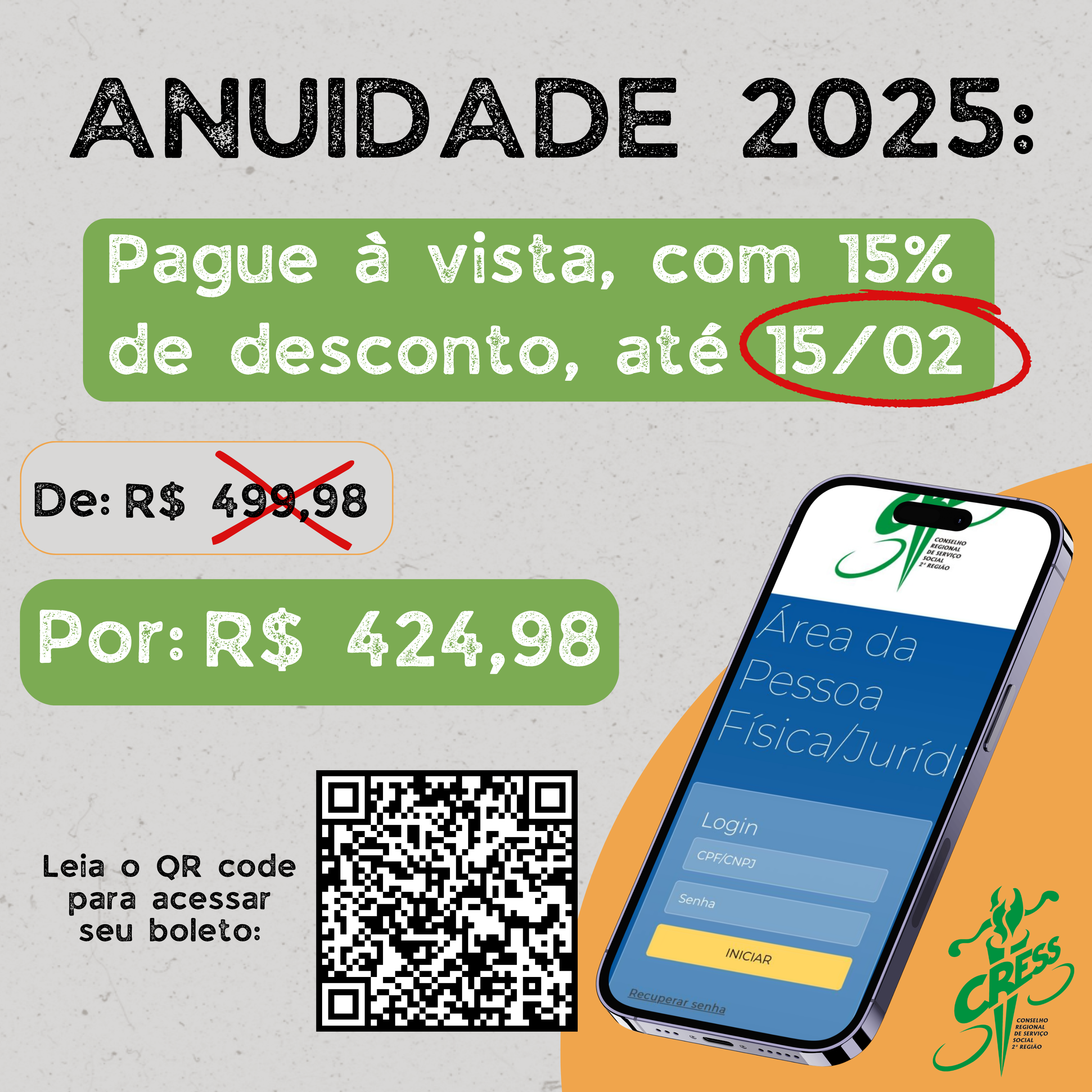 ANUIDADE 2025 desconto 15%