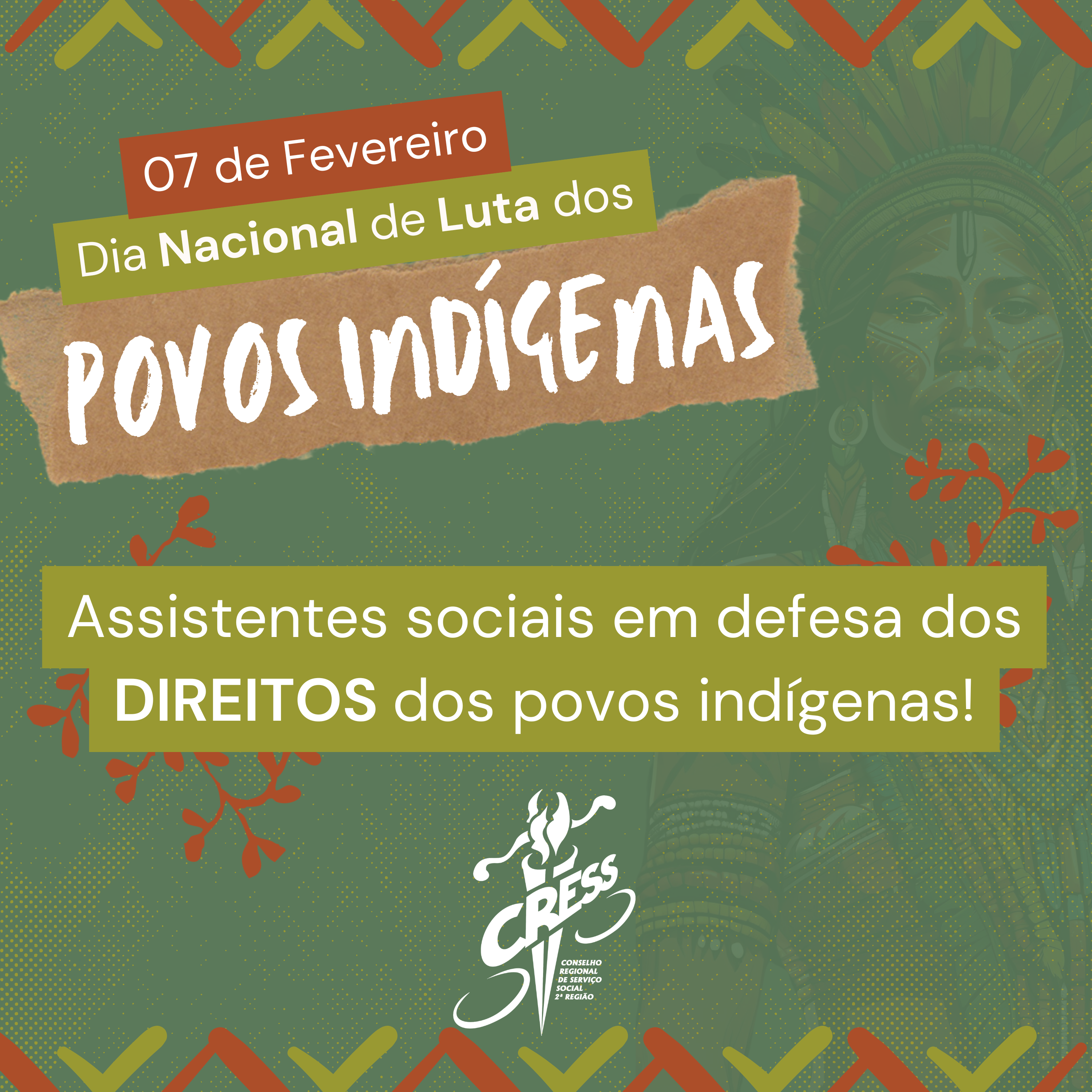 Dia Nacional de Luta dos Povos Indígenas 2025 - quadrado vermelho